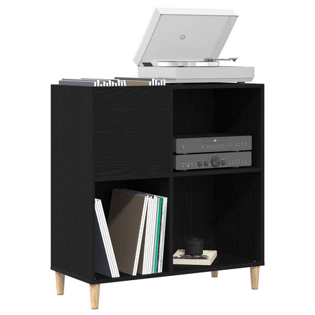 Vidaxl platenkast met plank zwart eiken 84,5 x 38 x 89 cm bewerkt hout
