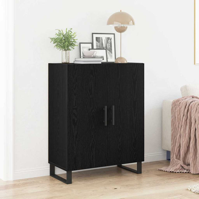 Vidaxl dressoir zwart eiken 69,5 x 34 x 90 cm bewerkt hout