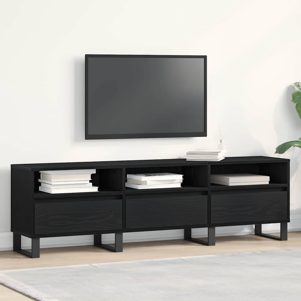 Vidaxl tv-kast 150 x 30 x 44,5 cm zwart eiken bewerkt hout