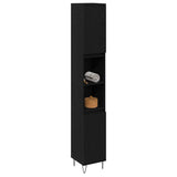 Vidaxl badkamer kast zwart eiken 30 x 30 x 190 cm bewerkt hout