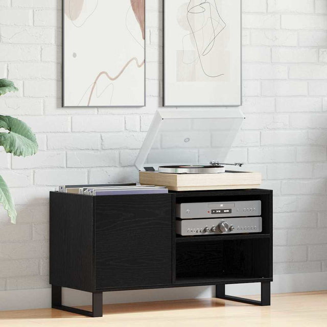 Vidaxl platenkast zwart eiken 85 x 38 x 48 cm bewerkt hout