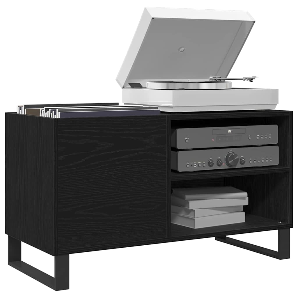 Vidaxl platenkast zwart eiken 85 x 38 x 48 cm bewerkt hout