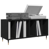 Vidaxl platenkast zwart eiken 100 x 38 x 48 cm bewerkt hout