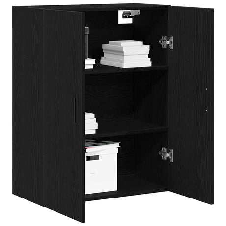 Vidaxl wandkast zwart eiken 69,5 x 34 x 90 cm bewerkt hout