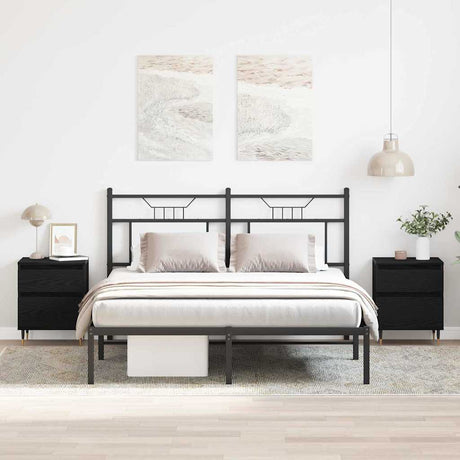 Vidaxl nachtkastje 2 st zwart eiken 40 x 35 x 50 cm bewerkt hout