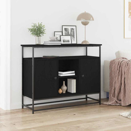 Vidaxl dressoir zwart eiken 100 x 35 x 80 cm bewerkt hout