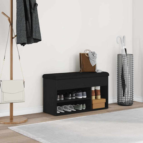 Vidaxl schoenenbank zwart 80 x 30 x 45 cm bewerkt hout
