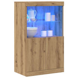 Vidaxl led sideboard bruin 60 x 37 x 100 cm bewerkt hout