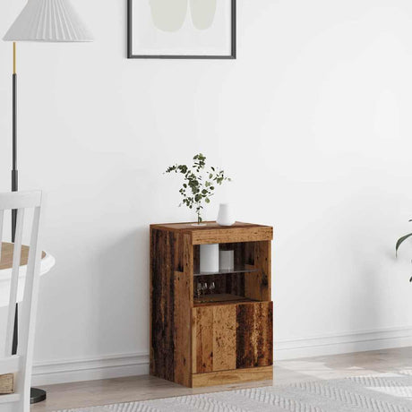 Vidaxl led sideboard oudhout 41 x 37 x 67 cm bewerkt hout