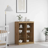 Vidaxl led sideboard artisanaal eiken 81 x 37 x 100 cm bewerkt hout