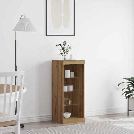 Vidaxl led sideboard artisan eiken 41 x 37 x 100 cm bewerkt hout