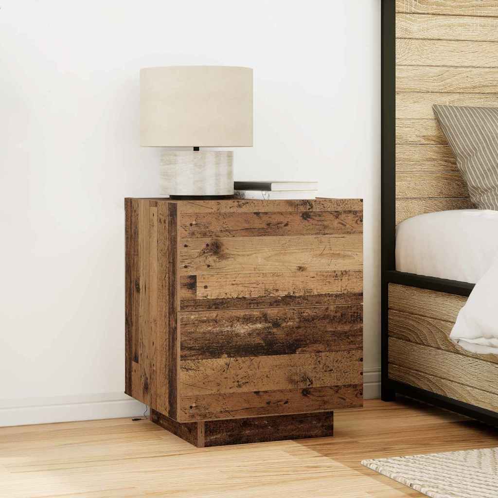 Vidaxl nachtkastje 2 st oudhout 45 x 40 x 55 cm bewerkt hout