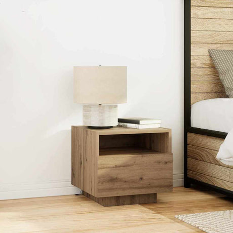 Vidaxl nachtkastje artisan eiken 40 x 39 x 37 cm bewerkt hout