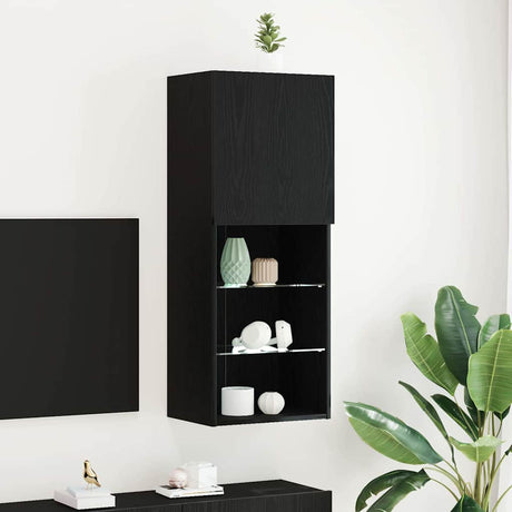 Vidaxl tv-meubelset 40,5 x 30 x 102 cm zwart eiken bewerkt hout