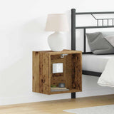Vidaxl wandplank met led-verlichting met plank bruin 40 x 28,5 x 40 cm