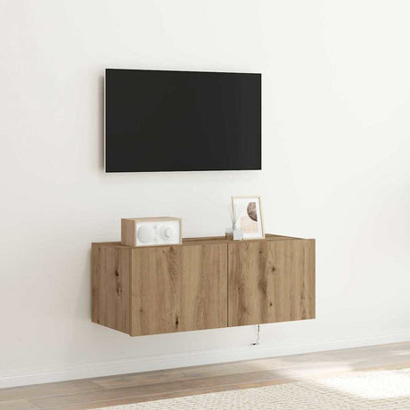 Vidaxl tv wandkast 80 x 35 x 31 cm artisan eiken bewerkt hout