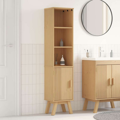 Vidaxl badkamerkast olden bruin 35 x 30 x 159 cm massief grenenhout