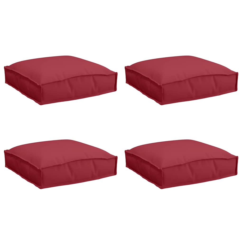 Vidaxl kussen 4 pcs wijnrood 40 x 40 x 8 cm oxford stof