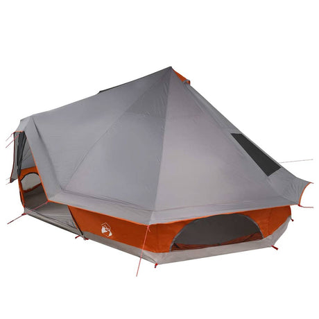 Vidaxl familie tipi tent tipi grijs en oranje 680 x 430 x 270 cm