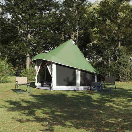 Vidaxl familie tipi tent tipi met dak groen 404 x 370 x 270 cm