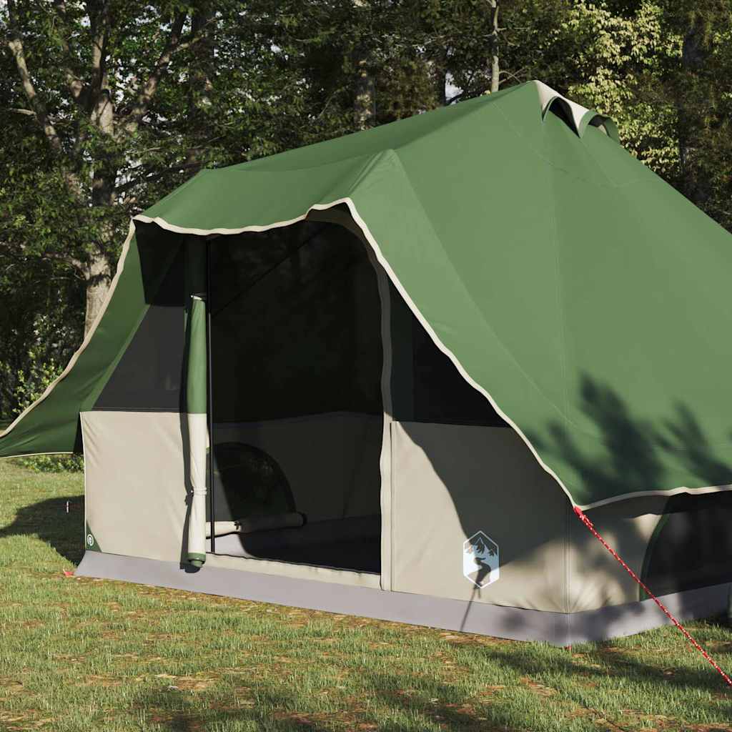 Vidaxl tipi tent met dak met opslag groen 358 x 296 x 258 cm taft