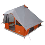 Vidaxl tipi tent met dak grijs en oranje 358 x 296 x 258 cm taft