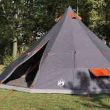 Vidaxl familie tipi tent tipi grijs en oranje 560 x 560 x 300 cm