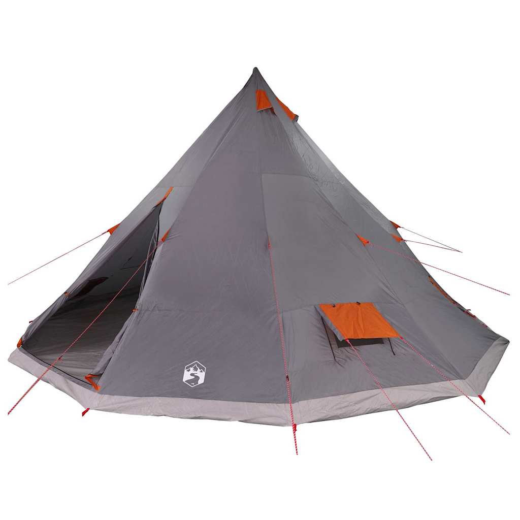 Vidaxl familie tipi tent tipi grijs en oranje 560 x 560 x 300 cm