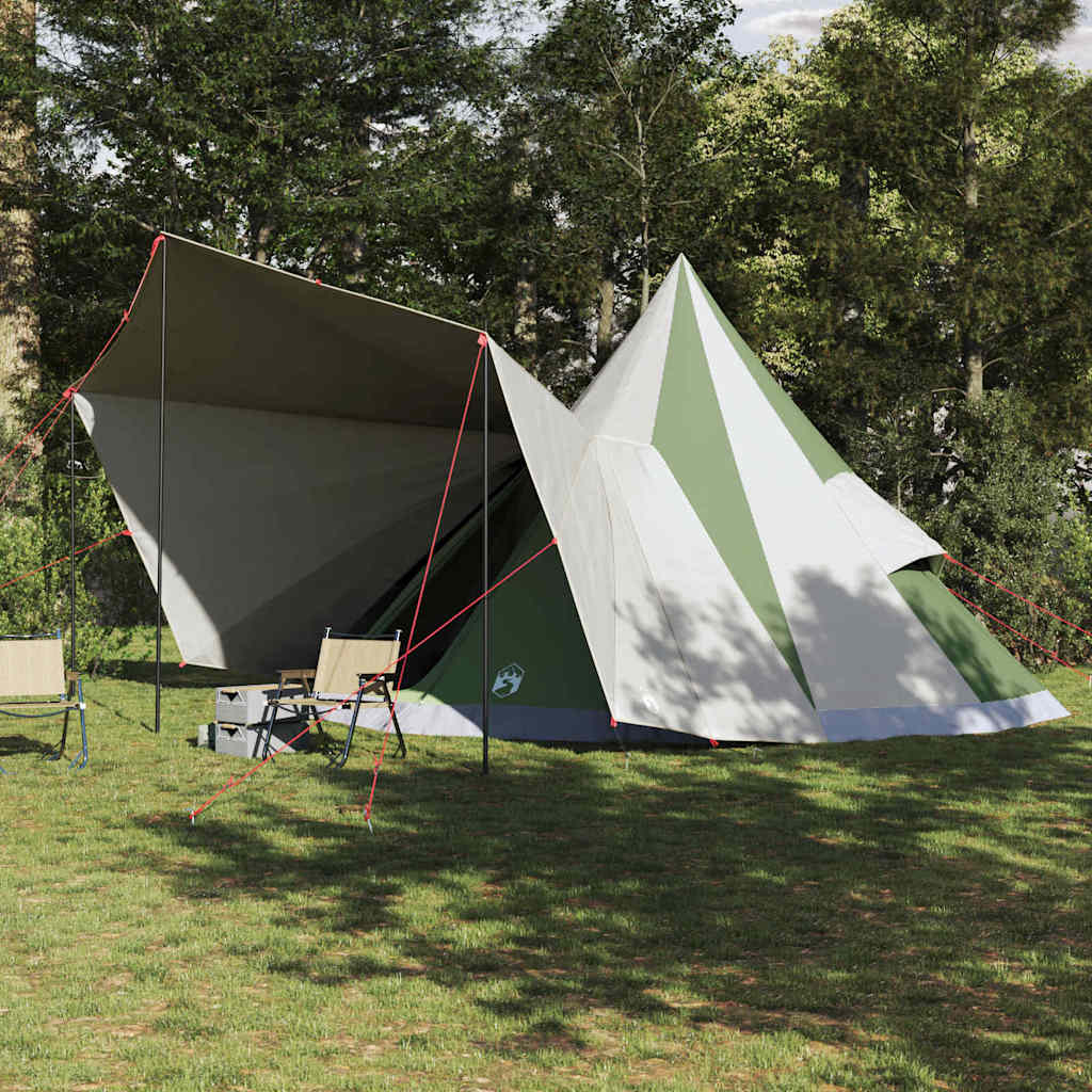 Vidaxl familie tipi tent tipi groen en beige 510 x 690 x 330 cm