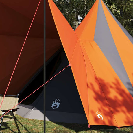 Vidaxl familie tipi tent tipi grijs en oranje 510 x 690 x 330 cm