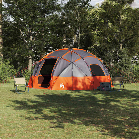 Vidaxl camping tent grijs en oranje 475 x 475 x 235 cm polyester