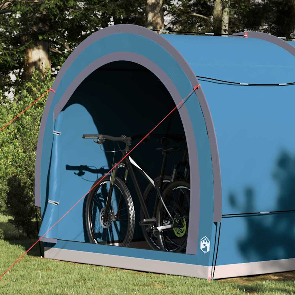 Vidaxl fietstent met dak met opslag blauw 256 x 222 x 182 cm