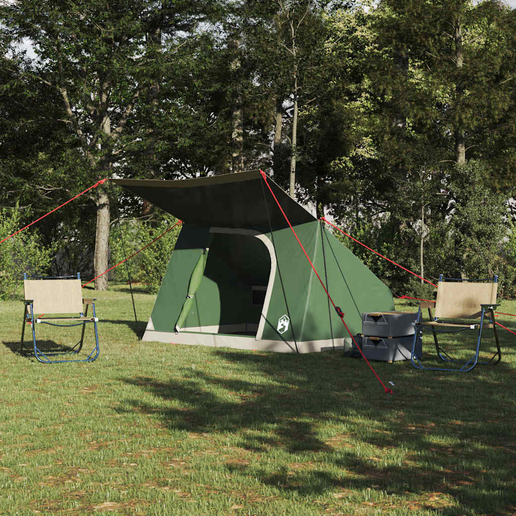 Vidaxl camping tent met dak met opslag groen 282 x 225 x 154 cm taft