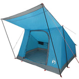 Vidaxl camping tent met dak met opslag blauw 282 x 225 x 154 cm taft