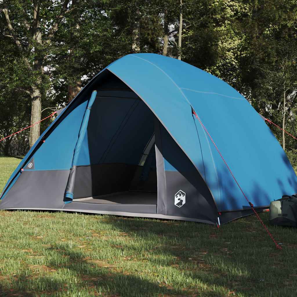 Vidaxl camping tent met dak met opslag blauw 320 x 275 x 190 cm taft