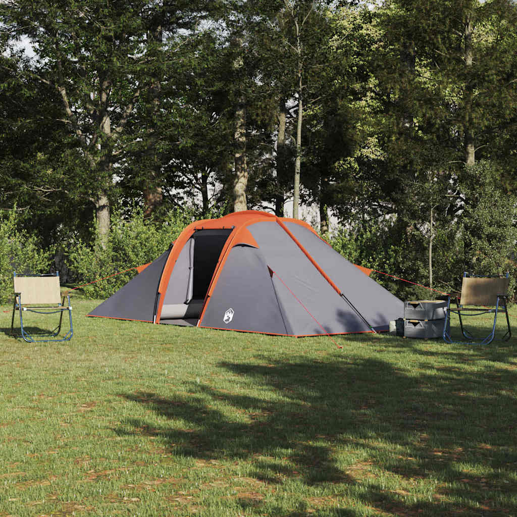 Vidaxl tunnel tent met dak grijs en oranje 510 x 240 x 156 cm taft