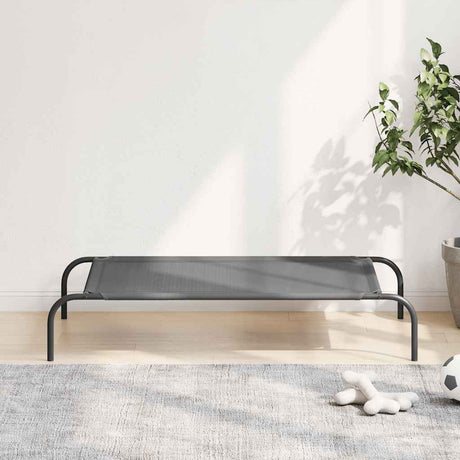 Vidaxl hondenmand verhoogd 110x65x20 cm textiel en staal grijs