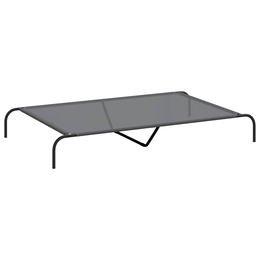 Vidaxl hondenmand verhoogd 150x90x20 cm textiel en staal grijs