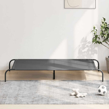 Vidaxl hondenmand verhoogd 150x90x20 cm textiel en staal grijs