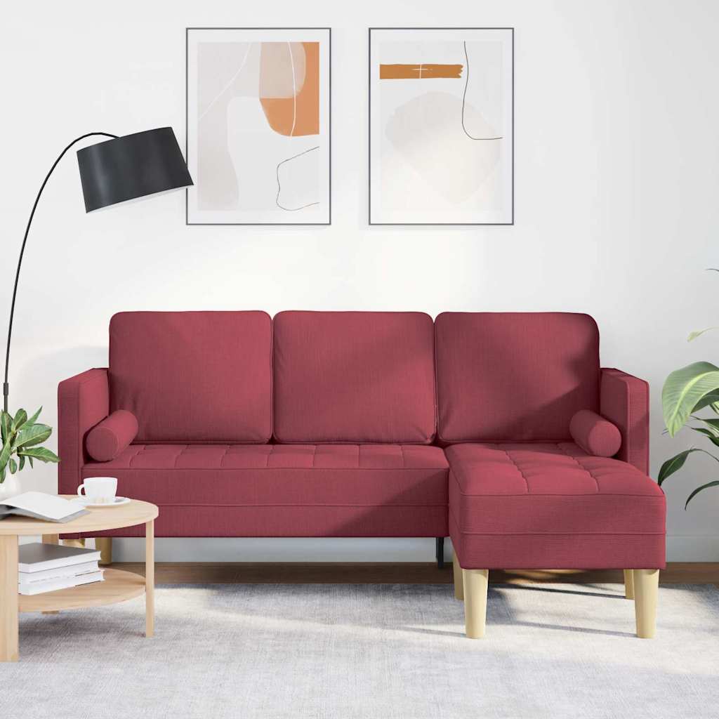 Vidaxl bankstel wijnrood 173 x 131 x 67 cm polyester