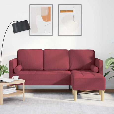 Vidaxl bankstel wijnrood 173 x 131 x 67 cm polyester