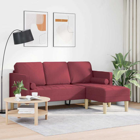 Vidaxl bankstel wijnrood 173 x 131 x 67 cm polyester