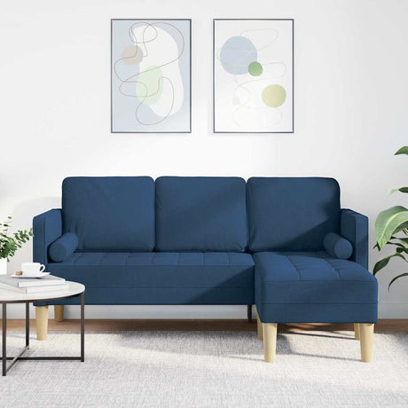 Vidaxl bankstel met kussen blauw polyester