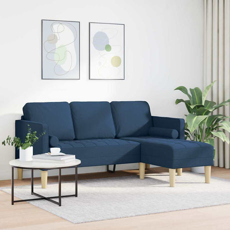 Vidaxl bankstel met kussen blauw polyester