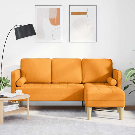 Vidaxl bankstel met kussen donkergeel polyester
