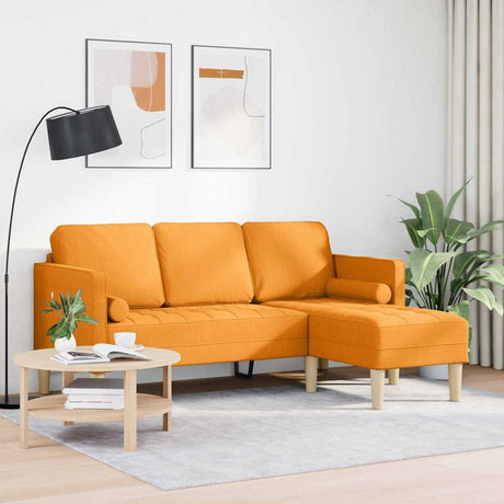 Vidaxl bankstel met kussen donkergeel polyester