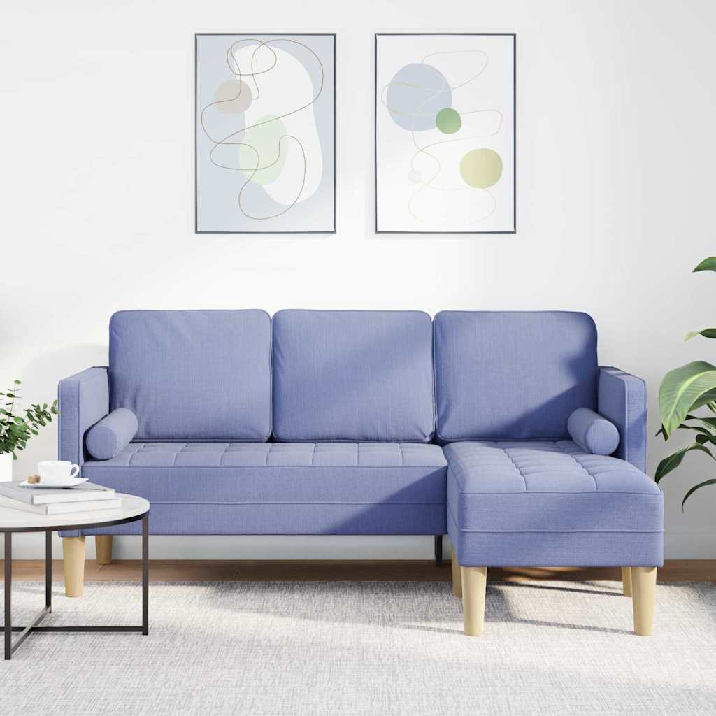 Vidaxl bankstel met kussen jeans blauw polyester