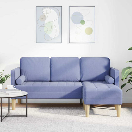 Vidaxl bankstel met kussen jeans blauw polyester