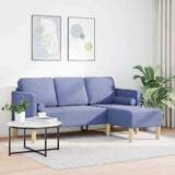 Vidaxl bankstel met kussen jeans blauw polyester