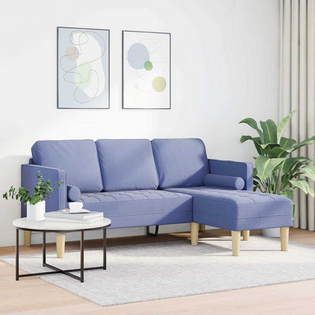 Vidaxl bankstel met kussen jeans blauw polyester